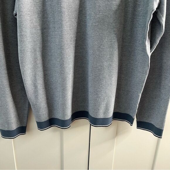 Untuckit Mens Pullover Sweater Large 100% Cotton Blue Andrews - Picture 11 of 11